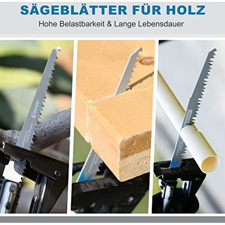 EZARC Säbelsägeblätter Set R1231GS, 5tlg, 300mm für Holzschneiden, 5 TPI, langlebig und vielseitig einsetzbar – Bild 2