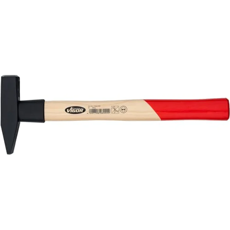 ViGOR V2662-300 Schlosserhammer 300g, Hickoryholzgriff, Gummi-Schlagschutz, 300mm, kraftvoll und präzise – Bild 2