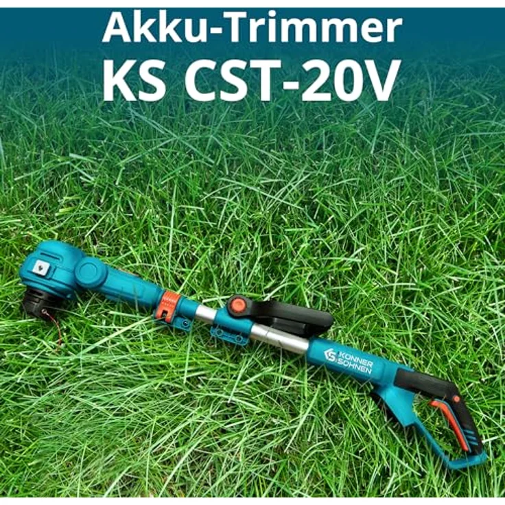 Könner & Söhnen Akku-Rasentrimmer KS CST-20V, 2-in-1 Rasentrimmer & Kantenschneider mit Teleskopstange, 20 V Motor, Automatische Fadenspule, Ergonomischer Griff – Bild 2