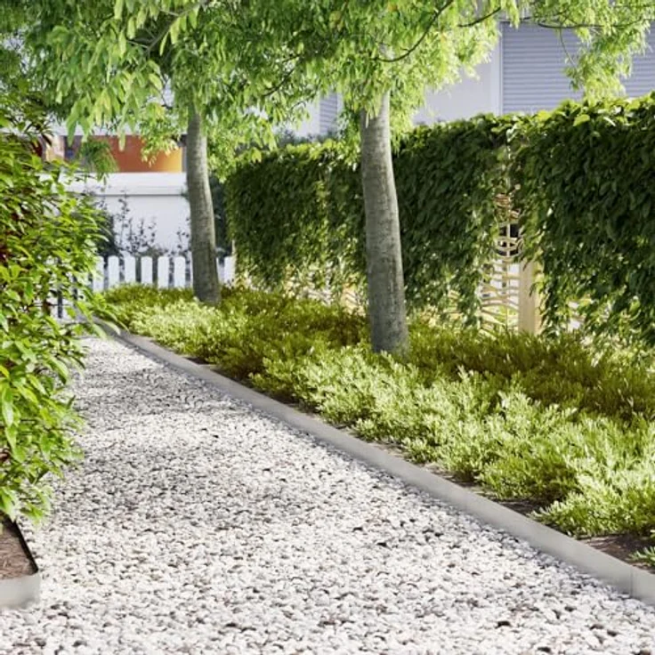 vidaXL Beetumrandung Edelstahl 100 x 0.5 x 15 cm Langlebig Gartenrand, Silbergebürstet – Bild 2