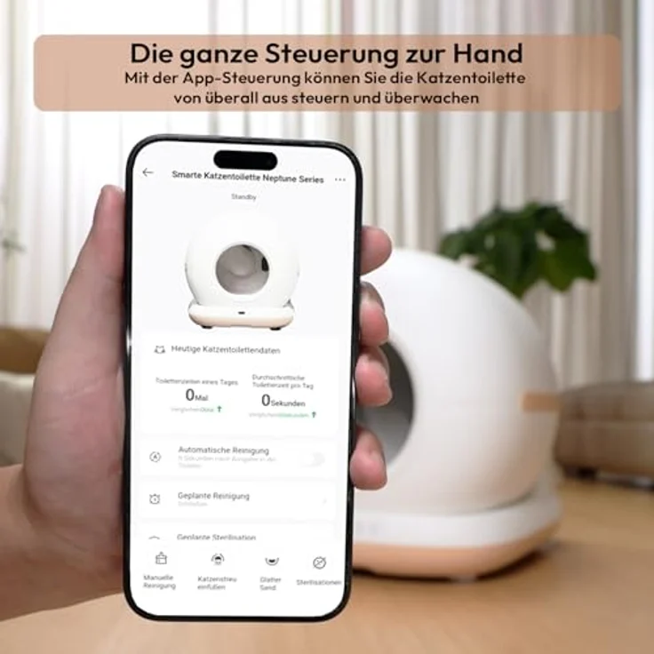 AstroPet 72L Katzenklo, Selbstreinigende Katzentoilette mit Matte, APP-Steuerung, UV-Sterilisation, Mehrfacher Sicherheitsschutz, Geeignet für mehrere Katzen – Bild 4