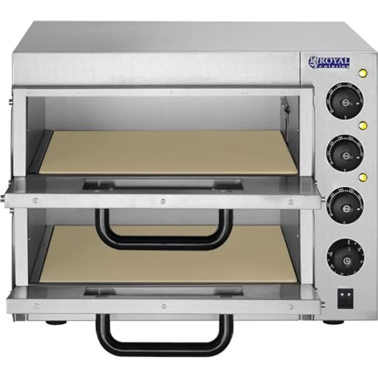 Royal Catering Pizzaofen Pizzabackofen 2 Kammern Ø 40 cm Pizzabäcker mit Schamotteboden und 3000 Watt Leistung - Preisvergleich – Bild 2