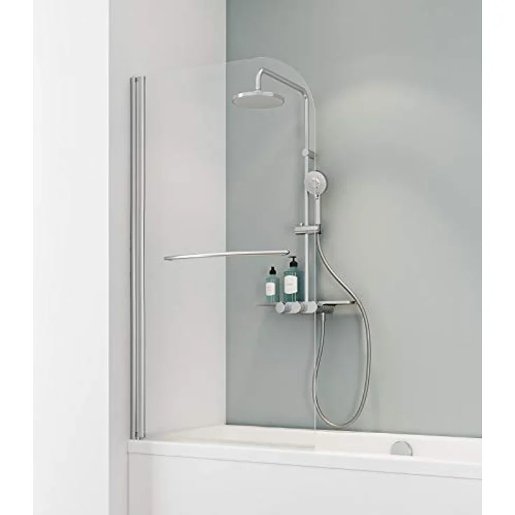 Schulte D1680 41 50 Komfort Duschabtrennung für Badewanne, chromoptik, 80 x 140 cm, Montage links/rechts inkl, Handtuchhalter – Bild 3