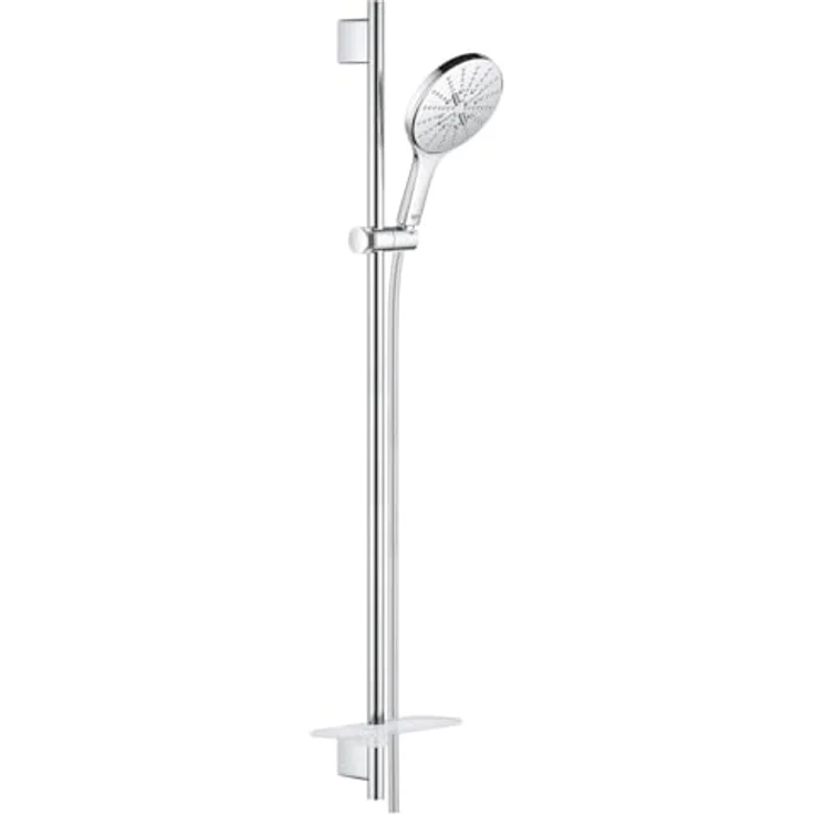 GROHE Rainshower SmartActive 150 Brausestangenset, Chrom, 3 Strahlarten, 900mm Brausestange, 1750mm Silverflex Schlauch, 8,5l/min Durchfluss – Bild 1