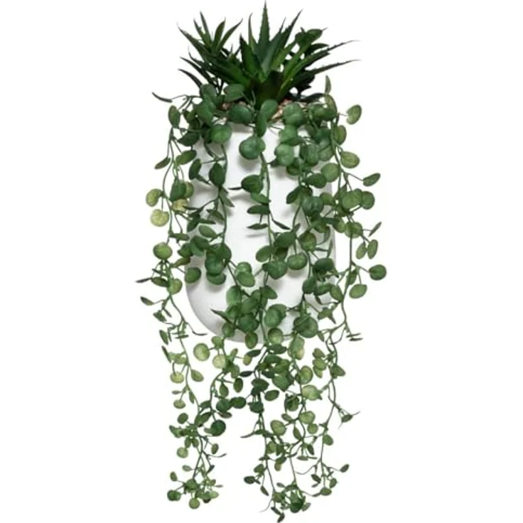 Atmosphera Créateur d'intérieur Kunstpflanze Peperomia, hängende Zimmerpflanze mit realistischem Aussehen, Höhe 33 cm – Bild 1