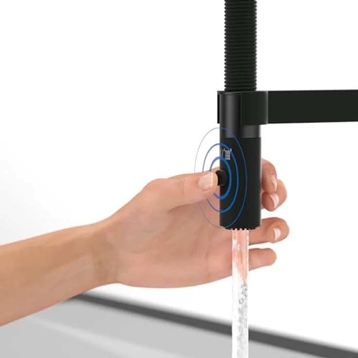 Villeroy & Boch Steel Expert Compact 92730006, Hochdruck Küchenarmatur in Matt Black mit ausziehbarer Brause und 360° Schwenkbereich – Bild 6