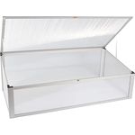 NATIV Frühbeet aus Aluminium | Frühbeetkasten 56,5 x 110 cm | Frühbeet Aufsatz für Hochbeet | Mini Gewächshaus | Hochbeet Abdeckung mit 2-Fach arretierbarem Dach