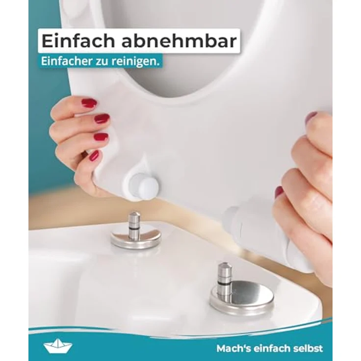 Calmwaters WC Sitz Motiv Wellness Orchidee, Duroplast mit Absenkautomatik und antibakterieller Oberfläche, oval – Bild 4