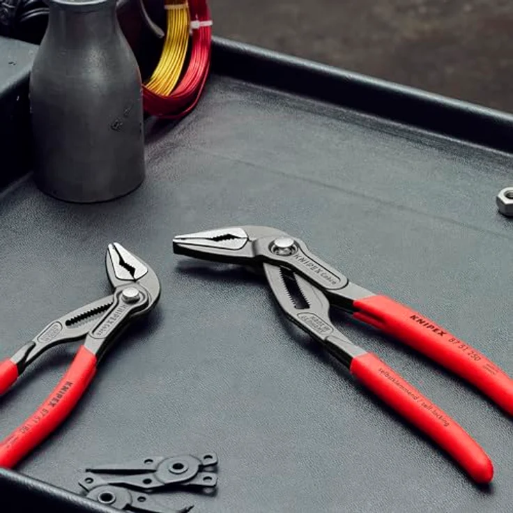 Knipex Cobra ES Wasserpumpenzange 180 mm, extra schlank poliert mit rutschhemmendem Kunststoffgriff, grau atramentiert – Bild 9