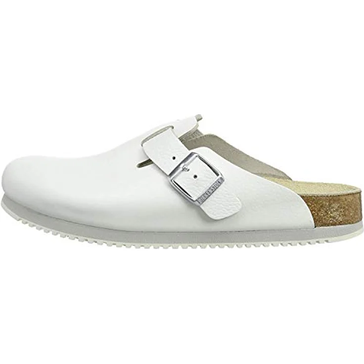 Birkenstock Clog Boston Super Grip, Sicherheitssandale aus Naturleder, weiß, anatomisches Kork-Latex-Fußbett, rutschhemmende Gummisohle, Größe 37 – Bild 7