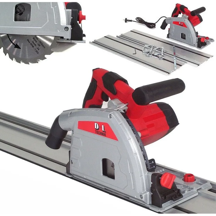 Apex Handkreissäge Tauchsäge + Führungsschienen 1450W, 3-in-1 Formatkreissäge, inkl. 1400mm Führungsschiene, 7-St.