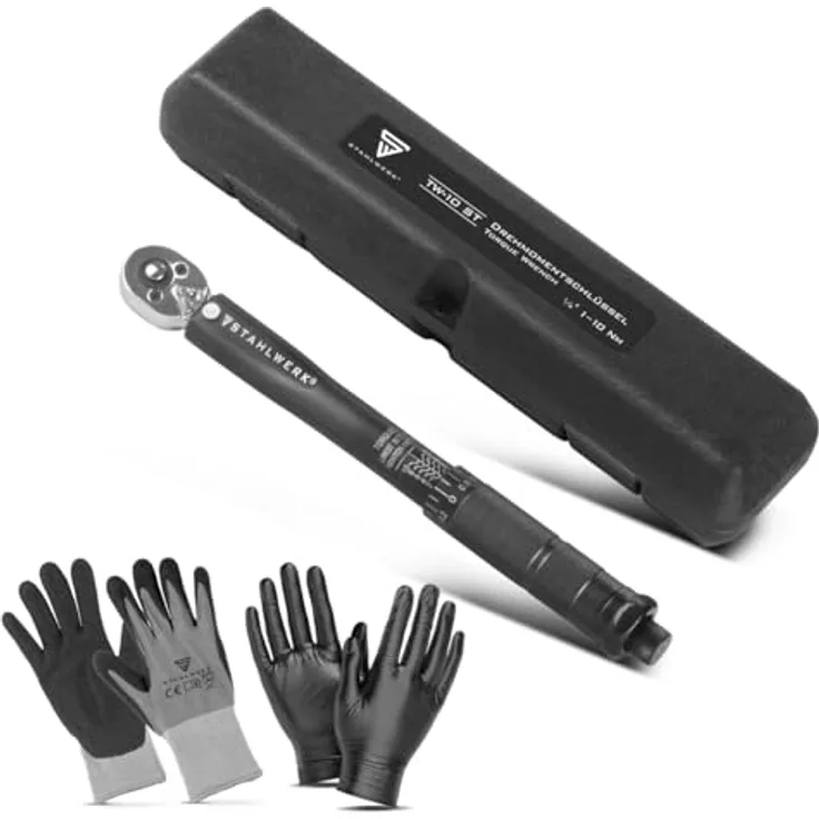 STAHLWERK Drehmomentschlüssel TW-10 ST 1-10 Nm 1/4? Zoll Umschaltknarre | Ratschenschlüssel | Ratsche | Knarre mit Mikrometerskala