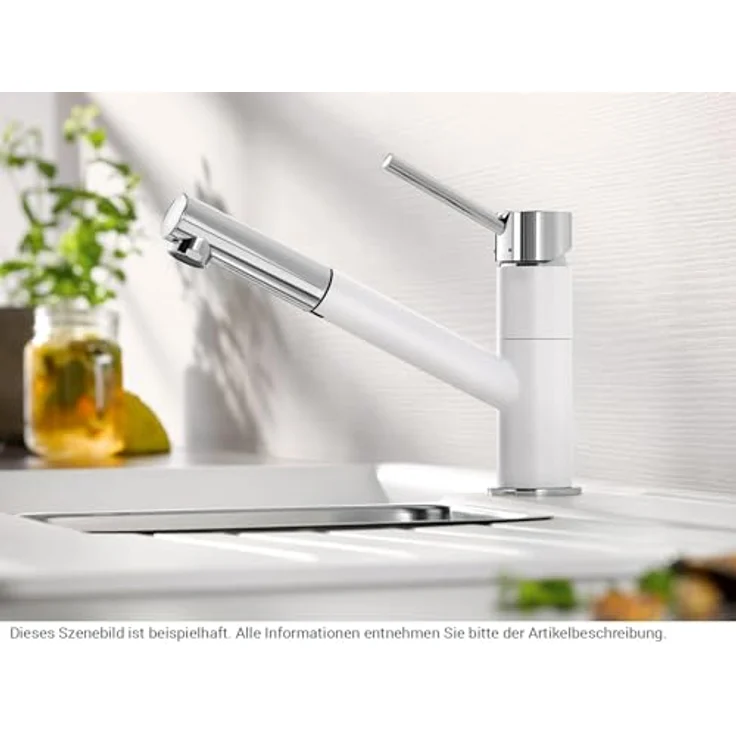 Blanco KANO-S Hochdruck Küchenarmatur, silgranitschwarz/chrom, mit herausziehbarem Auslauf und 120° schwenkbarem Aktionsradius – Bild 4