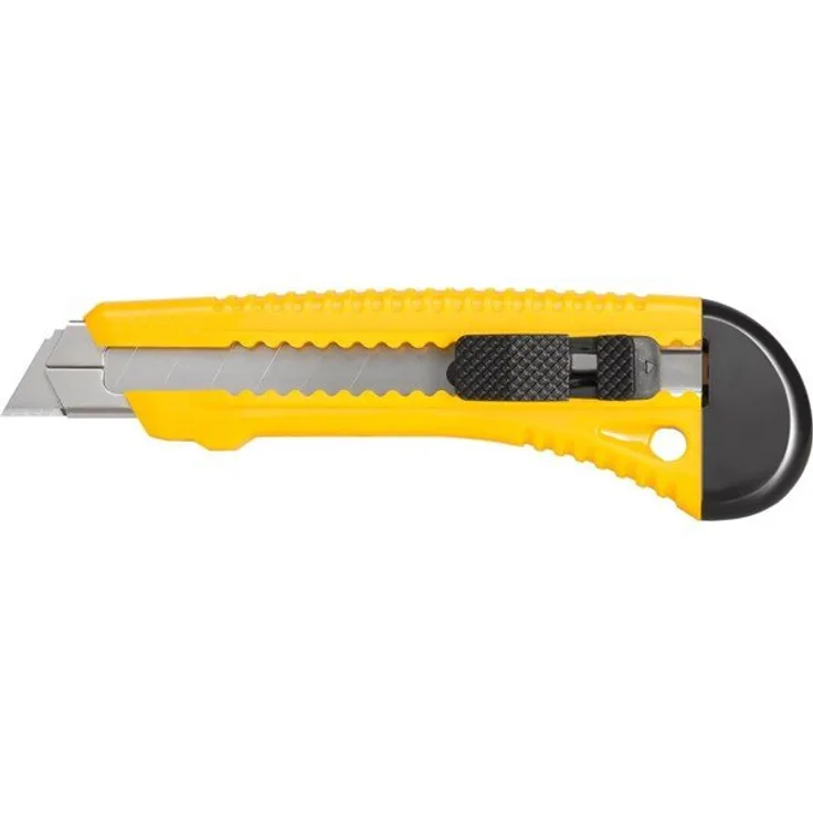 Mehrzweck-Messer 155 x 30 mm mit Abbrechklingen 18 mm, Metallführung Messer mit abbrechbaren Klingen und stabiler Metall-Klingenführung (93938)