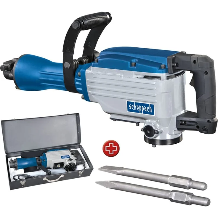 Scheppach Abbruchhammer AB1600 (1600 Watt, 50 Joule, inkl. Sechskant-Aufnahme Ø 30mm Spitz- und Flachmeißel und Metallkoffer) – Bild 4