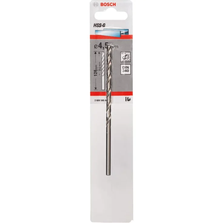 Bosch Professional Metallbohrer HSS-G geschliffen mit langer Arbeitslänge (Ø 4,5 mm) - Preisvergleich – Bild 1