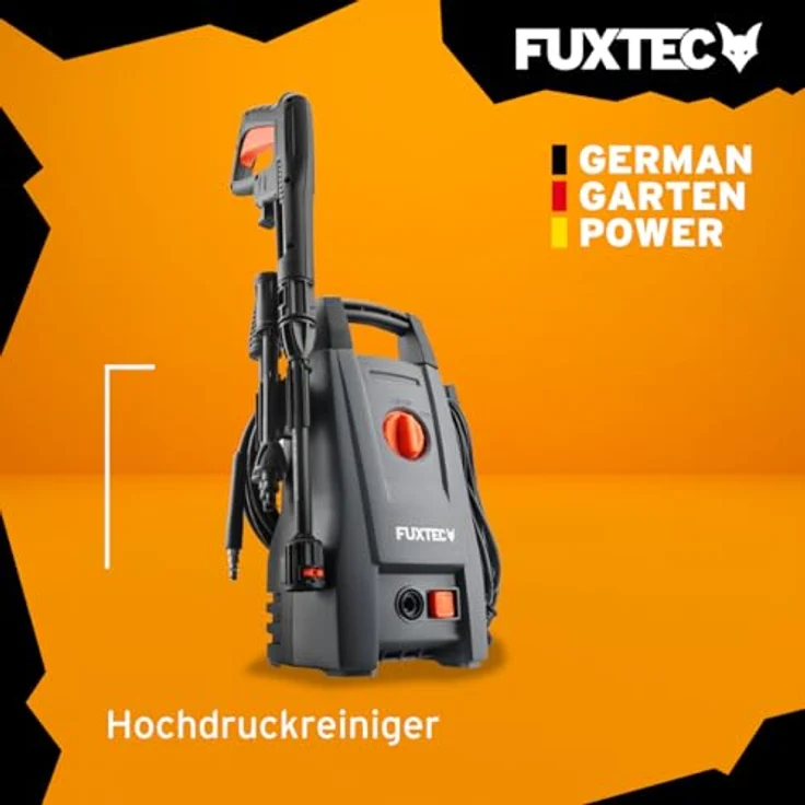 FUXTEC Hochdruckreiniger FX-HDR1400, Leistungsstarker Reiniger mit 1400 Watt und optionalem Reinigungsmittelflasche – Bild 2