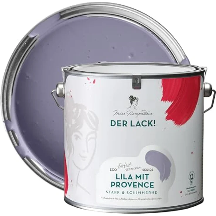 MissPompadour Holzfarbe Lila mit Provence, 2,5L seidenmatte Möbelfarbe für Innen & Außen, witterungsbeständig, hochdeckend, wasserbasiert – Bild 1