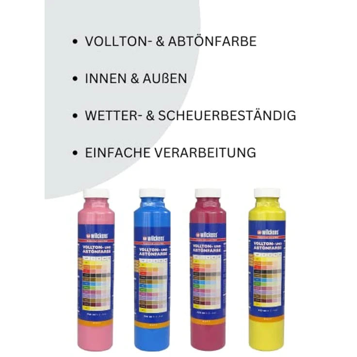 Wilckens Farben Vollton- und Abtönfarbe, 750ml matt, wetterbeständig und scheuerfest für Innen- und Außenbereiche – Bild 3