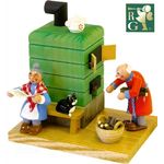 Richard Glässer Räuchermann Seiffen, Rauchofen mit Oma und Opa, 10 cm, aus nachwachsenden Rohstoffen