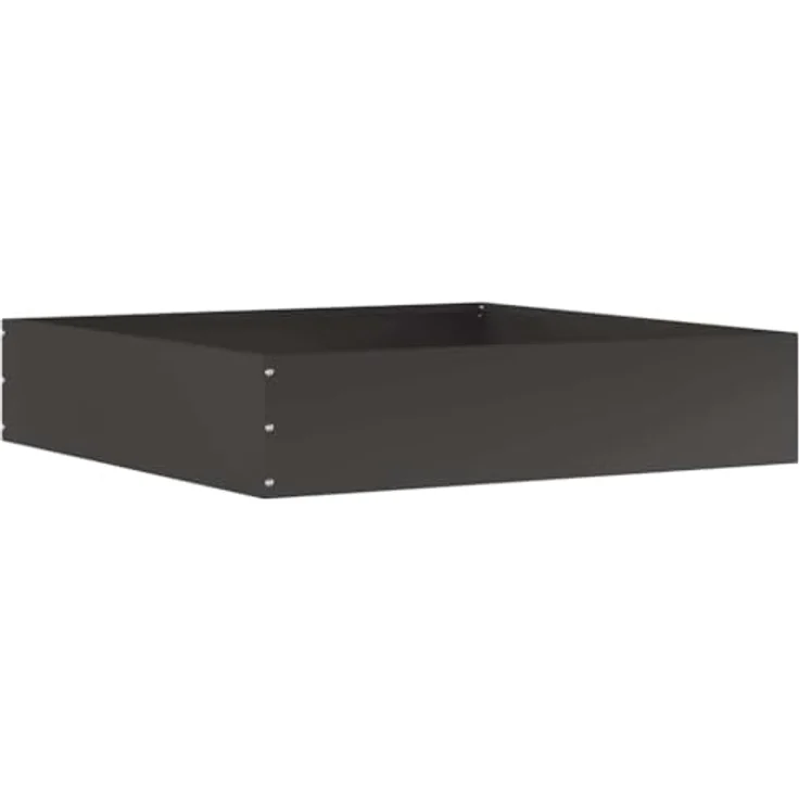 vidaXL Raseneinfassung 6er Set, Modern schwarze Metallkante aus Stahl, 60 x 60 x 13 cm, strapazierfähig für Garten und Terrasse – Bild 5