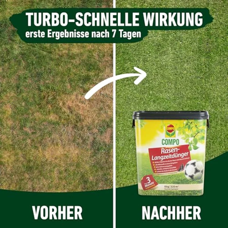 Compo Rasen-Langzeitdünger 8 kg - 2463304004 Düngemittel – Bild 4