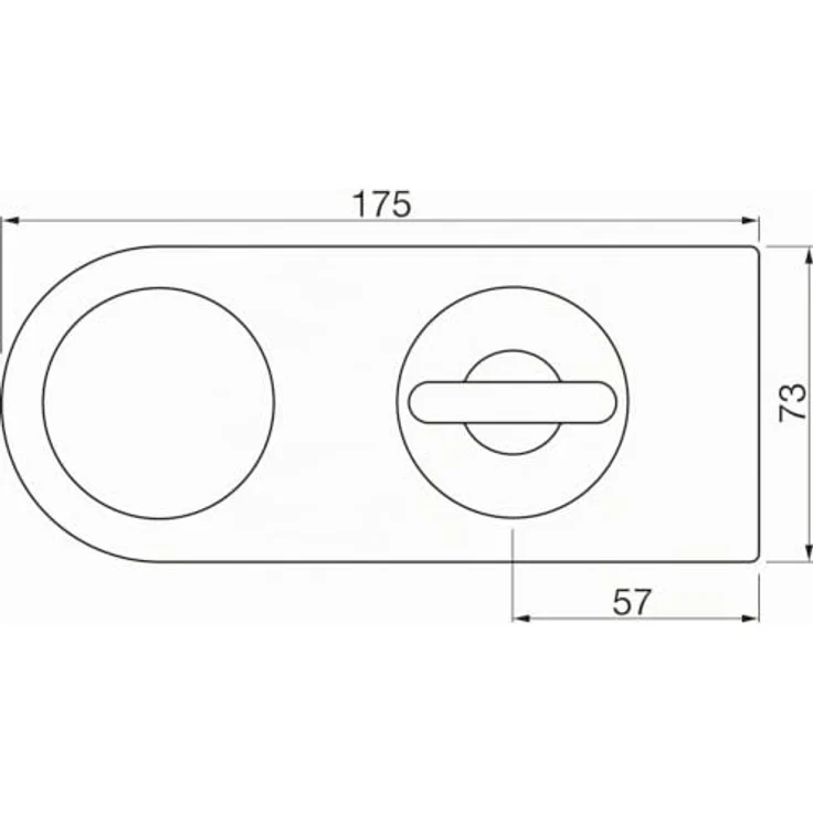 ECO Trennwand Verriegelung mit Riegelschloss, Kunststoff und Edelstahl, WC-Ausführung, Abmessung 175 x 73 mm – Bild 2