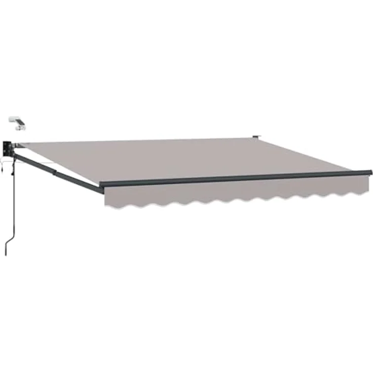 vidaXL Elektrische Markise Hellgrau 3,5 x 2 m mit LED-Beleuchtung und Wettersensor, Aluminiumrahmen – Bild 1