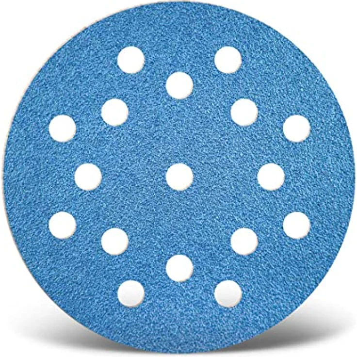 MENZER Blue Klett-Schleifscheiben, 125 mm, 17-Loch, für Exzenterschleifer, Zirkonkorund, 25 Stk., K100 – Bild 1