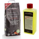 LotusGrill Buchenholzkohle 2,5 kg Sack inkl. LotusGrill Brennpaste 500 ml, beides entwickelt für raucharmes Grillen mit dem LotusGrill