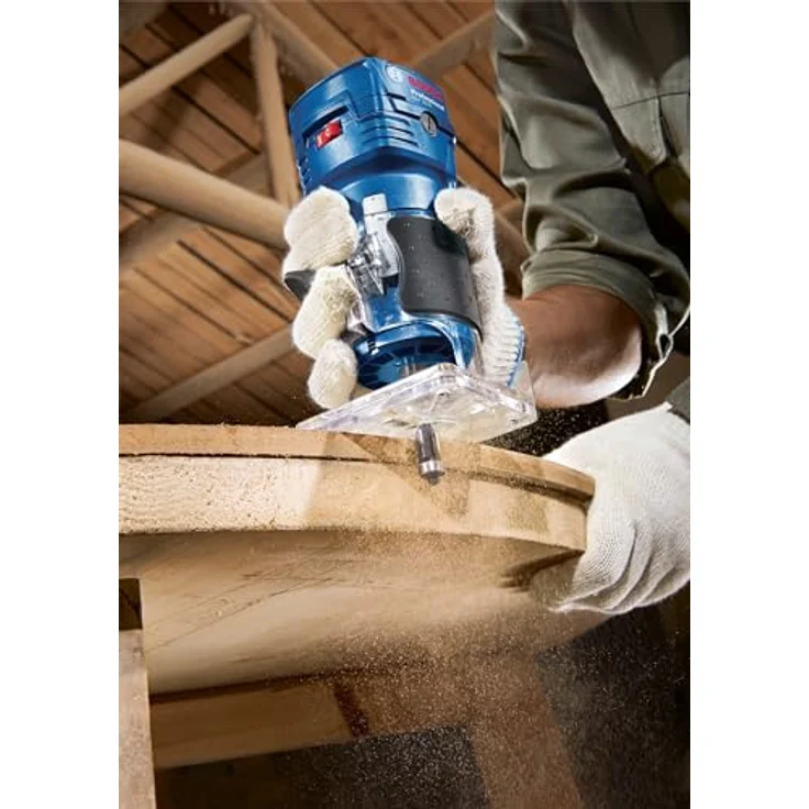 Bosch Kanten-Laminatfräse GLF 55-6, 550W Motor, 33.000 min⁻¹, transparentes Gehäuse, 1.4 kg – Bild 5