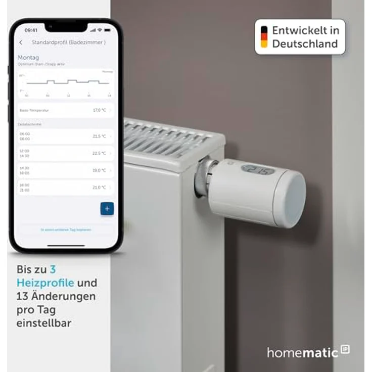 Homematic IP Smart Home Starter Set Heizen - Pure, Digitale Heizungssteuerung mit App und Sprachsteuerung, Energiesparen, einfache Installation, 162165A0 – Bild 2