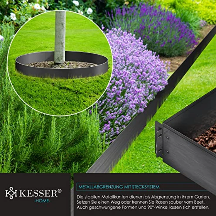 KESSER Rasenkante Beeteinfassung Beetumrandung Länge 5m - Höhe 14cm – Bild 5