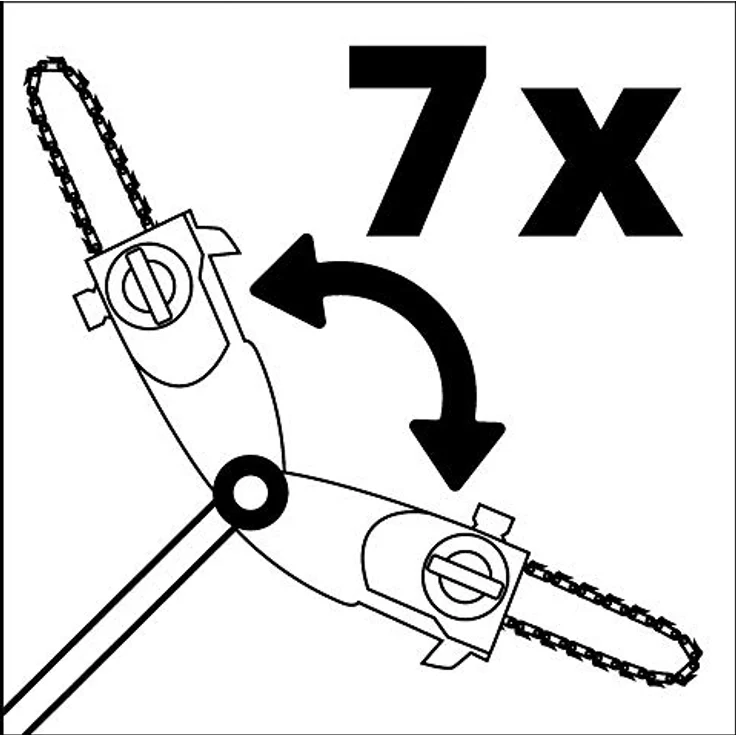 Original Einhell Hochentaster-Aufsatz - passend für Akku-Hochentaster GE-HH 18 Li T und GE-HH 18-45 Li T Power X-Change PXC, Schnittlänge 17 cm, 90° drehbarer Aufsatz, 7-fach neigbar, Metallgetriebe für hohe Lebensdauer – Bild 6