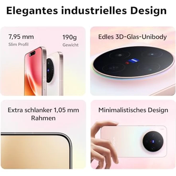 vivo X300 5G Smartphone, 12G RAM + 256G Speicher, 200 MP ZEISS Kamera, 6,31" Flachbildschirm, Dimensity 9500, IP68/IP69, Android 16, 3 Jahre Garantie – Bild 3
