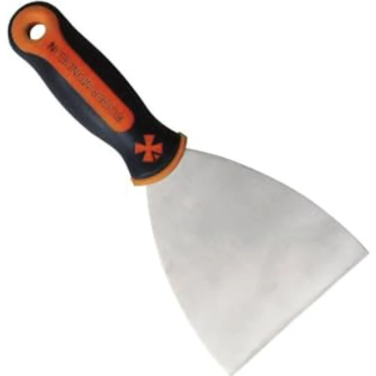Mondelin 221740 Malerspachtel, Edelstahl Trockenbauspachtel mit flexibler Klinge und ergonomischem Soft-Touch-Griff – Bild 1