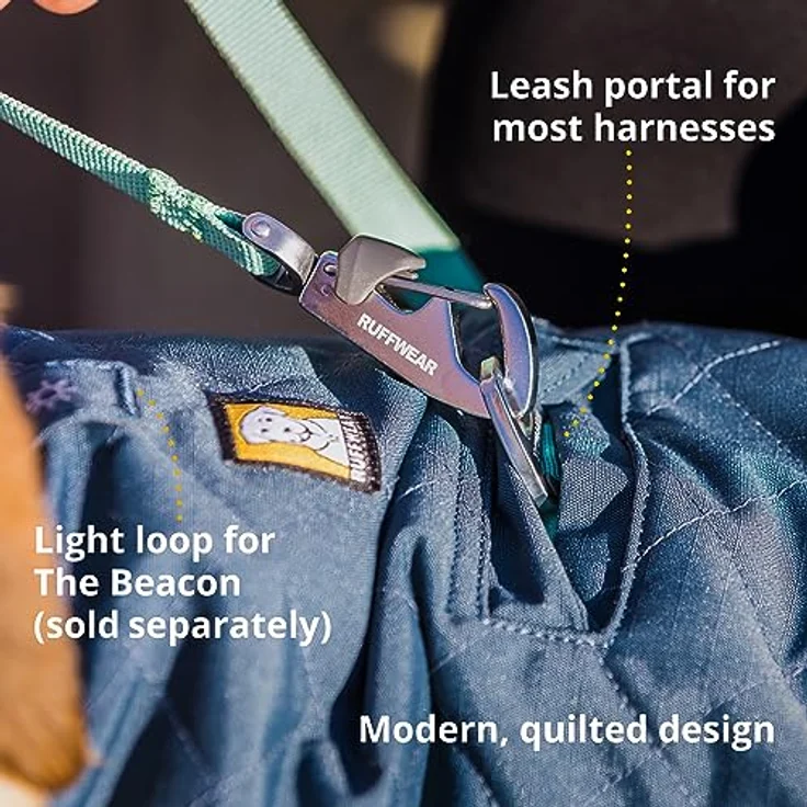 RUFFWEAR Stumptown Quilted Dog Jacket, Extra Large Dog Coat with Harness Portal, Stylish Premium Quality Dog Vest for Pet Dog Walking, Cosy & Abrasion Resistant Dog Coat, XL, Orion Blue – Bild 5