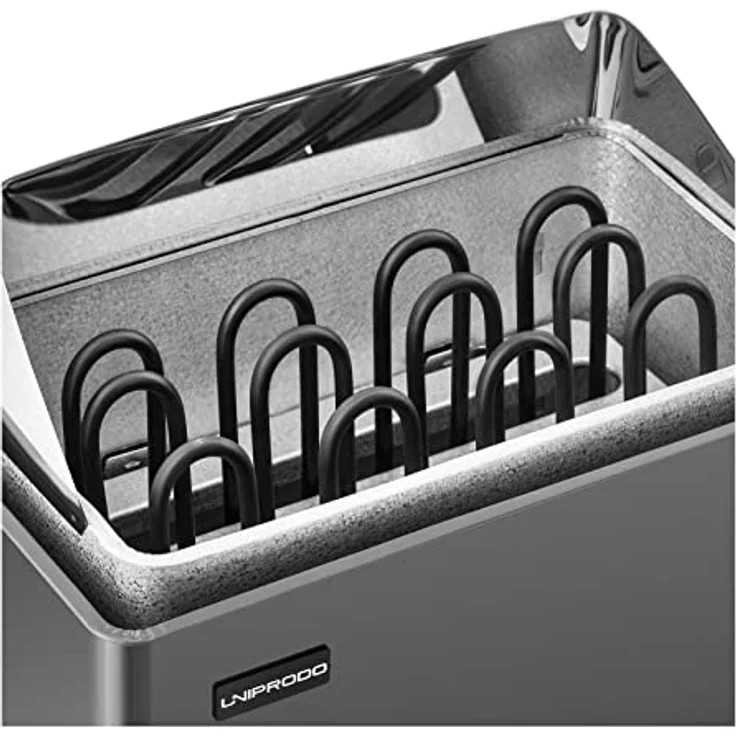 Uniprodo UNI_SAUNA_G6.0KW, elektrischer Saunaofen 6 kW für Trockensauna, Heizleistung bis 110 °C, grau/silberfarben – Bild 3