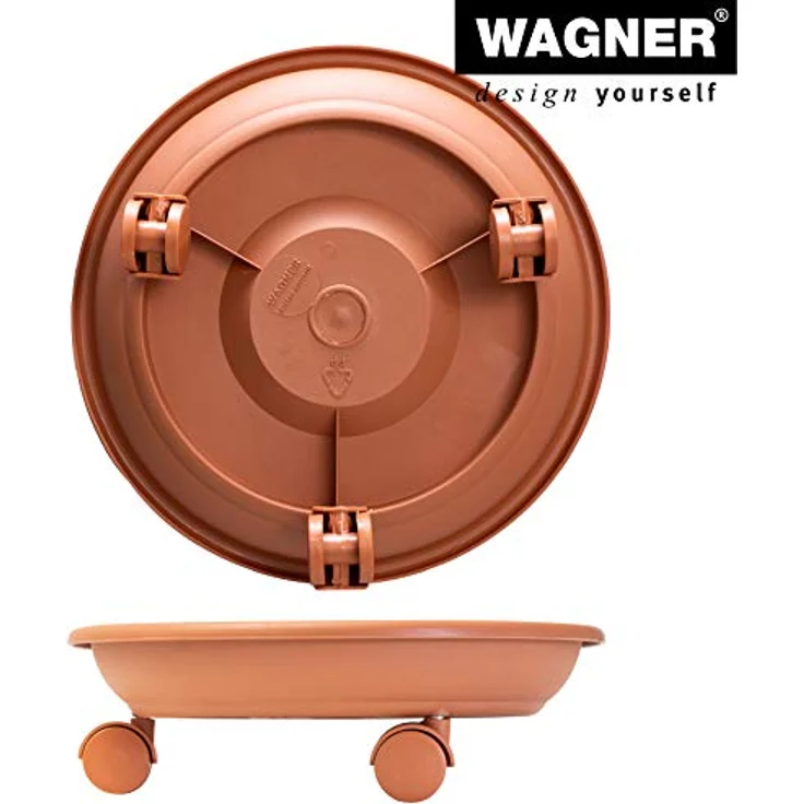 WAGNER Pflanzenroller Serie K Ø 27,5 cm I Pflanzenroller & Blumenroller für Außenbereich + Innenbereich, Terracotta I Kübelroller aus Kunststoff I Tragkraft 30 kg I Made in EU ? 20102101 – Bild 6