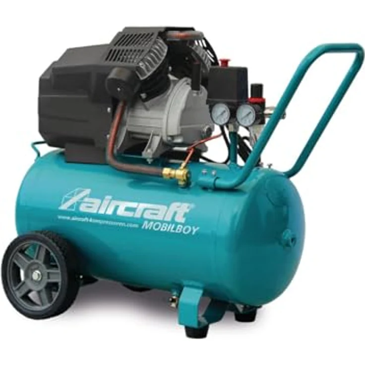 Stürmer MOBILBOY 401/50 E, Kolbenkompressor mit 10 Bar Druck, 50 l Behälter, pulverbeschichtet, mobil – Bild 1