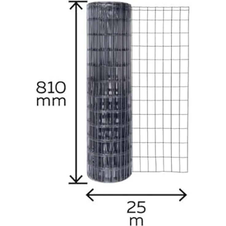 Alberts Fix-Clip Pro Schweißgitter, Höhe 81 cm, Länge 25 m, anthrazit, Maschen 50 x 100 mm, Draht-Ø 2,2 mm – Bild 3