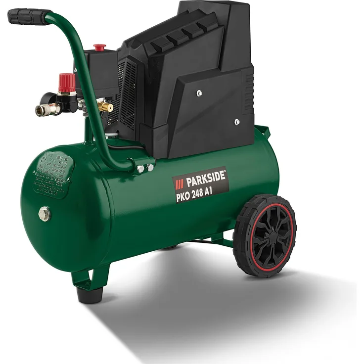 PARKSIDE® Kompressor »PKO 248 A1«, 1100 W, ölfreier Motor, 24-Liter-Kessel, Druckminderer, blau