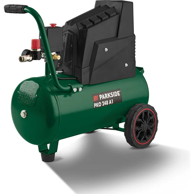 PARKSIDE® Kompressor »PKO 248 A1«, 1100 W, ölfreier Motor, 24-Liter-Kessel, Druckminderer, blau
