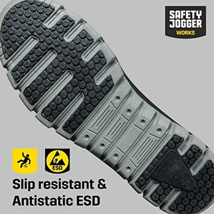 Safety Jogger Basalt Mid S7S ESD, Sicherheitsschuh Größe 44, wasserdicht und atmungsaktiv, metallfrei, hitzebeständig – Bild 4