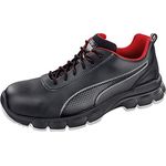 PUMA Pioneer Low ESD SRC 640521-40, ESD Sicherheitsschuh S3 mit Stahlkappe, Bounce Zwischensohle und Duo-PU-Sohle, Schwarz, Größe 40