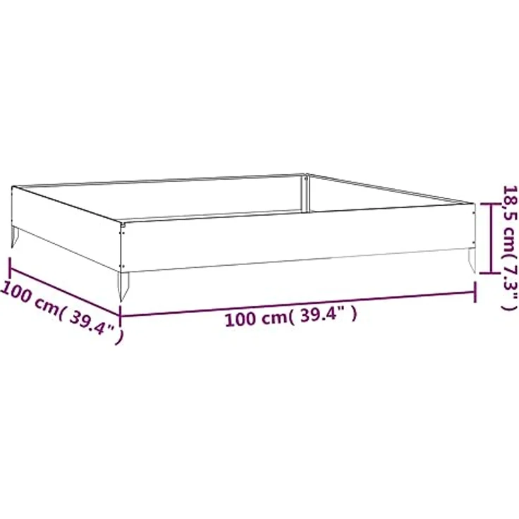 vidaXL Hochbeet Hochbeet 100x100x18,5 cm Cortenstahl Rostig - Langlebig, ausreichend Platz, dekorativ – Bild 7