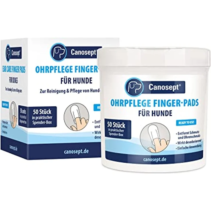 Canosept Ohrpflege Finger-Pads f.Hunde 50 St Pads - Reinigung und Pflege für Hundeohren, desodorierend - Canosept – Bild 1