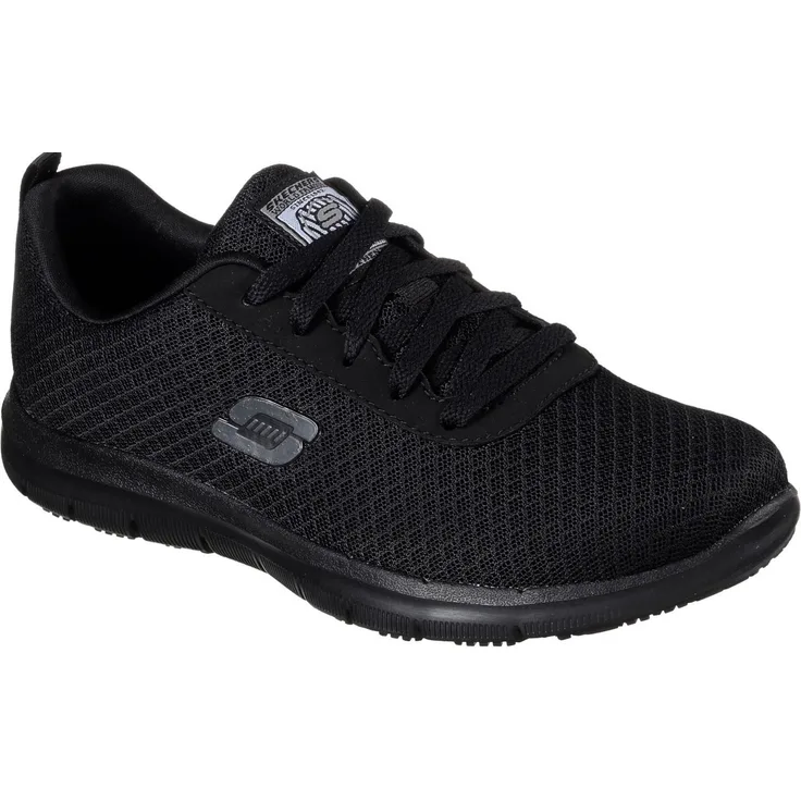 Skechers Ghenter-Bronaugh Schnürschuh Berufsschuh für Gastronomie mit Memory Foam Innensohle, Schwarz