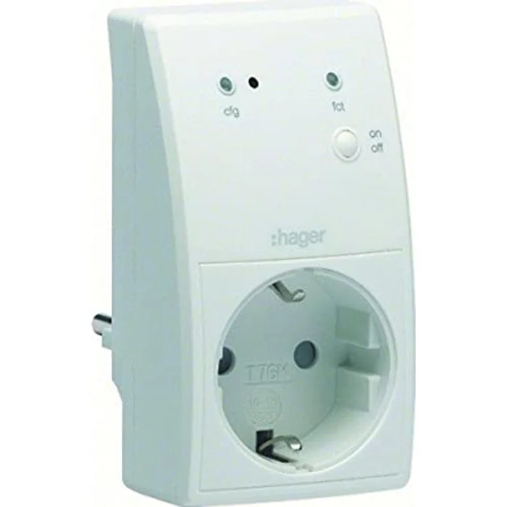 Hager Funkadapterstecker-Aktor TRC270D, Zeitschaltuhr mit 16A Schaltleistung und LED-Anzeige, bidirektional – Bild 2