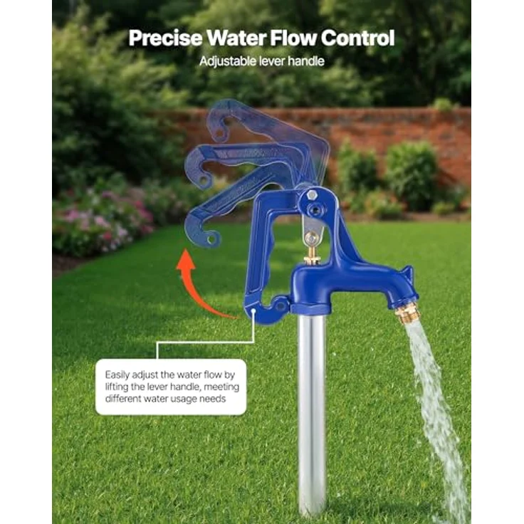 VEVOR Frostsicherer Gartenhydrant, 980 mm, Außenwasserhahn mit 304,8 mm Eingrabetiefe, G 3/4 Zoll Anschluss, frostsicherer bleifreier Hydrant für Gartenbewässerung & Landwirtschaft – Bild 2
